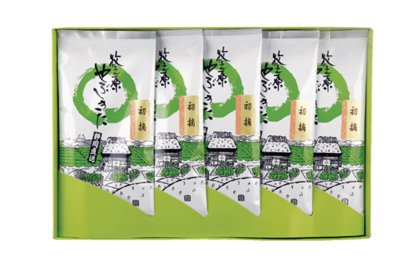 贈答用お茶（静岡茶・牧之原茶）初摘100g平袋×5本詰合せ